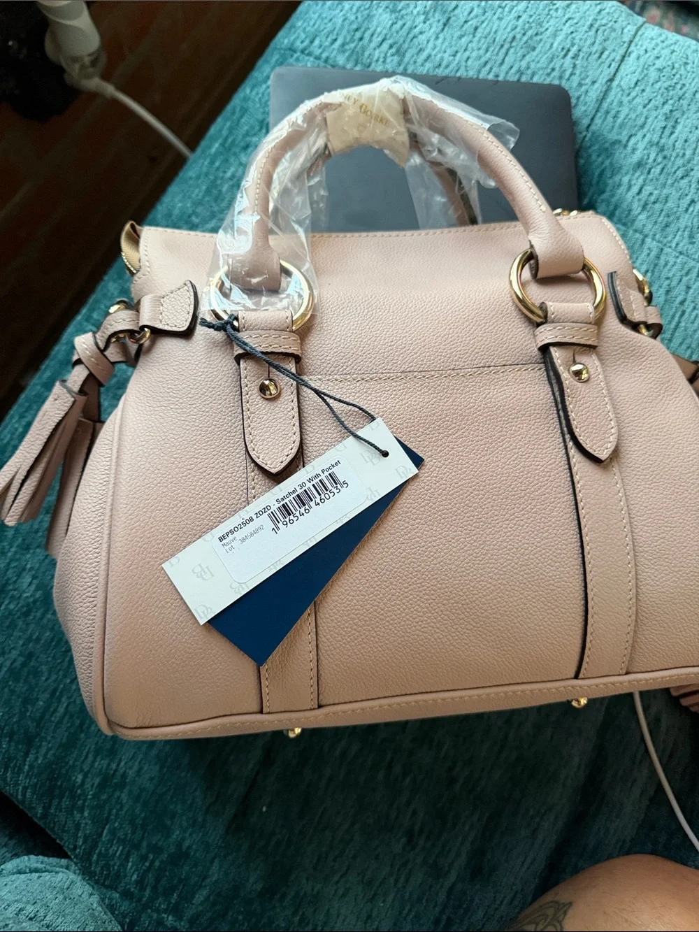 Dooney & Bourke Mauve Sorrento 30 Satchel with Gold Hardware